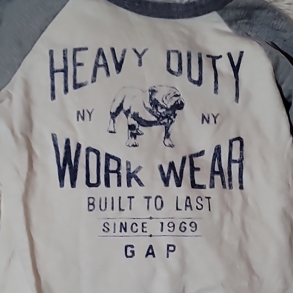 GAP, Kids, Heavy Duty Work Wear Shirt, Gray and White, long sleeve shirt,5 Boy's - Picture 4 of 6